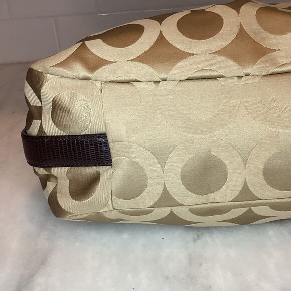 Coach Madison Maggie OpArt Gold/Tan Hobo Bag - Picture 7 of 16